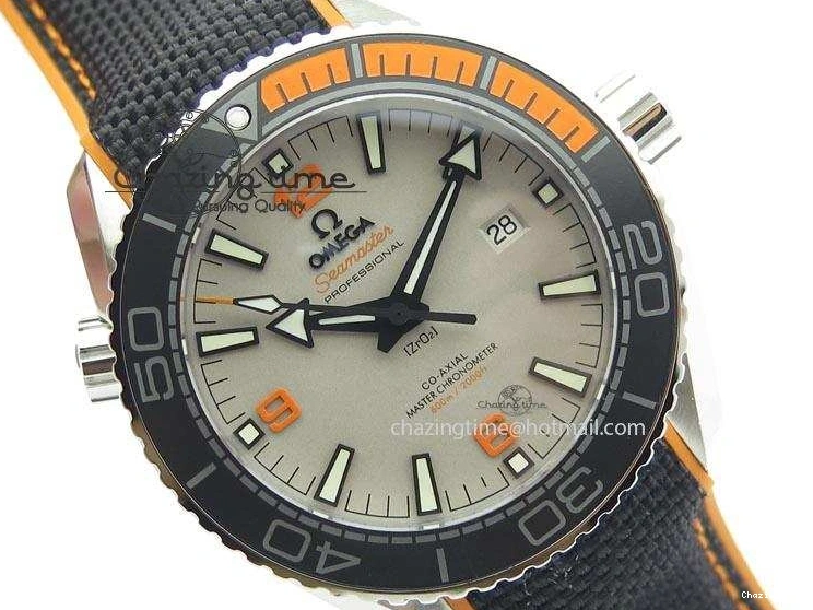 0411 ComfortFit 2016 Planet Ocean 45mm SS JHF Gray Dial On Nylon Strap A 8226